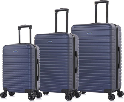 DEEP Luggage with GEL Handle | Spacious Traveling Suitcases, Travel Suitcase with Dual Spinner Wheels and Studs | 20 Inch Carry On Hardside Luggage | Blue