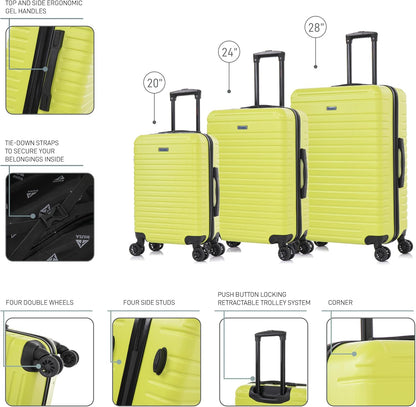 DEEP Luggage with GEL Handle | Spacious Traveling Suitcases, Travel Suitcase with Dual Spinner Wheels and Studs | 20 Inch Carry On Hardside Luggage | Blue