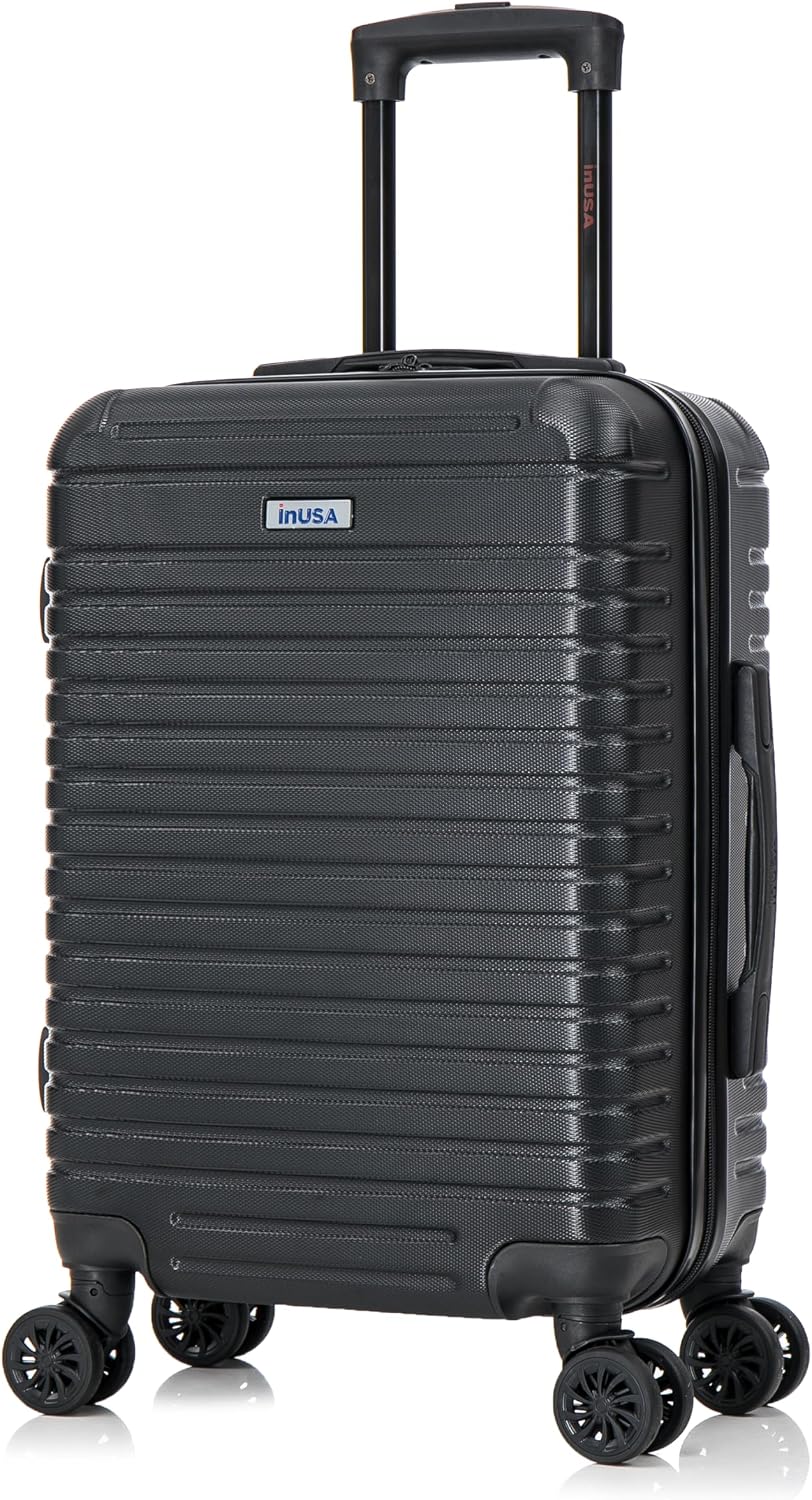 DEEP Luggage with GEL Handle | Spacious Traveling Suitcases, Travel Suitcase with Dual Spinner Wheels and Studs | 20 Inch Carry On Hardside Luggage | Blue