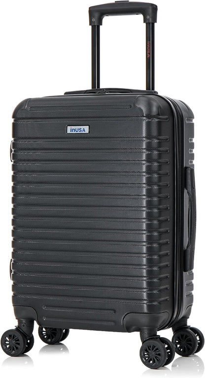 DEEP Luggage with GEL Handle | Spacious Traveling Suitcases, Travel Suitcase with Dual Spinner Wheels and Studs | 20 Inch Carry On Hardside Luggage | Blue