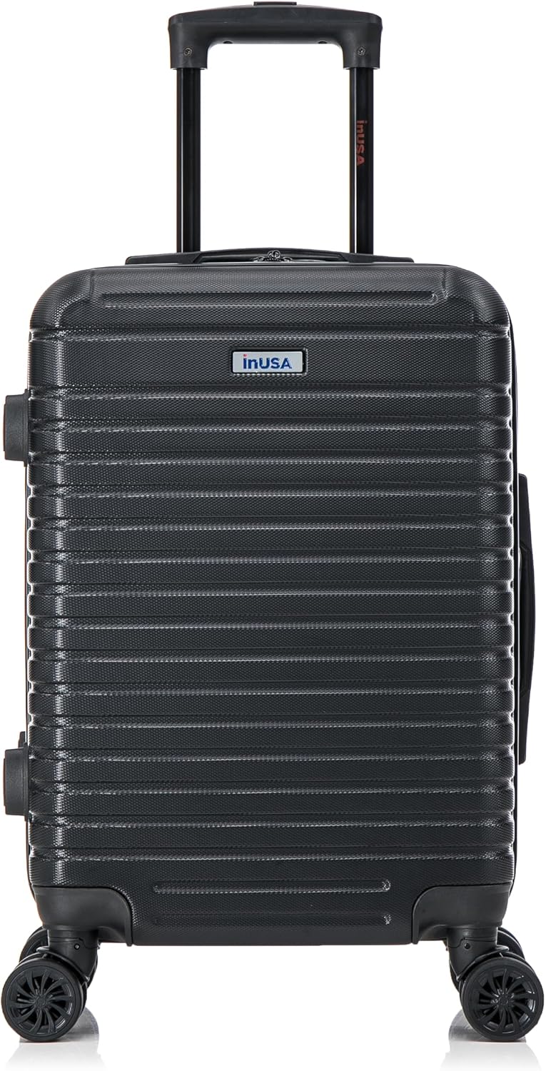DEEP Luggage with GEL Handle | Spacious Traveling Suitcases, Travel Suitcase with Dual Spinner Wheels and Studs | 20 Inch Carry On Hardside Luggage | Blue