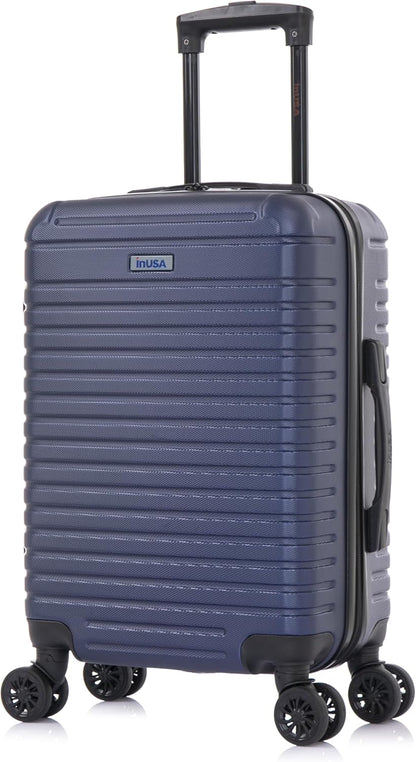 DEEP Luggage with GEL Handle | Spacious Traveling Suitcases, Travel Suitcase with Dual Spinner Wheels and Studs | 20 Inch Carry On Hardside Luggage | Blue