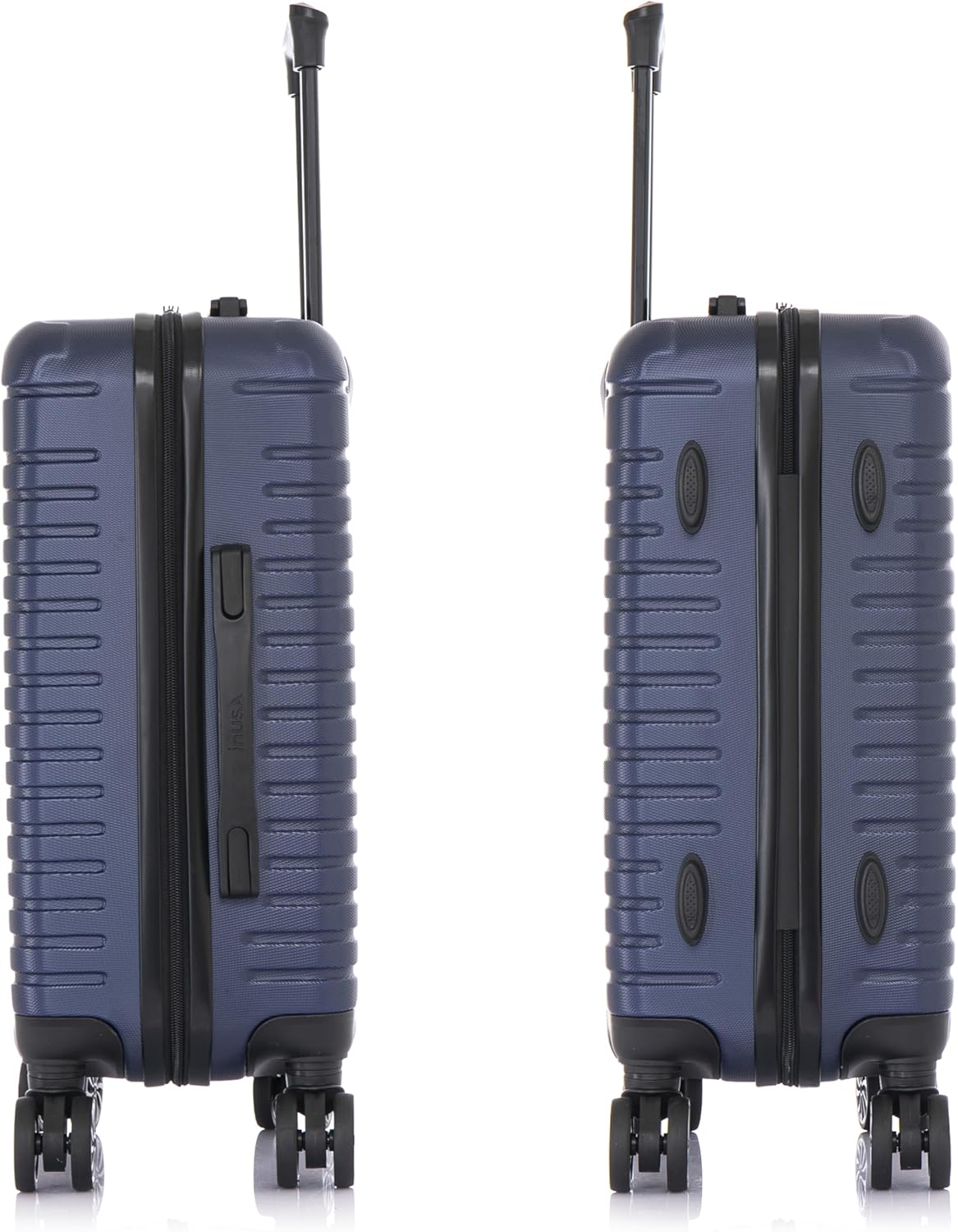 DEEP Luggage with GEL Handle | Spacious Traveling Suitcases, Travel Suitcase with Dual Spinner Wheels and Studs | 20 Inch Carry On Hardside Luggage | Blue