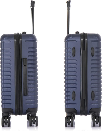 DEEP Luggage with GEL Handle | Spacious Traveling Suitcases, Travel Suitcase with Dual Spinner Wheels and Studs | 20 Inch Carry On Hardside Luggage | Blue