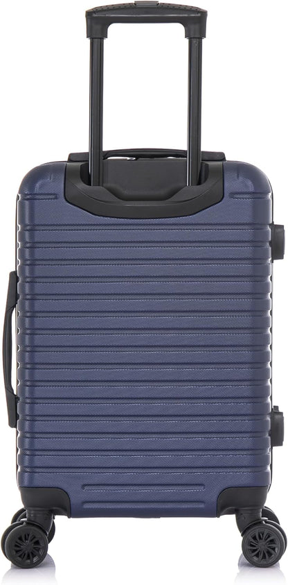 DEEP Luggage with GEL Handle | Spacious Traveling Suitcases, Travel Suitcase with Dual Spinner Wheels and Studs | 20 Inch Carry On Hardside Luggage | Blue