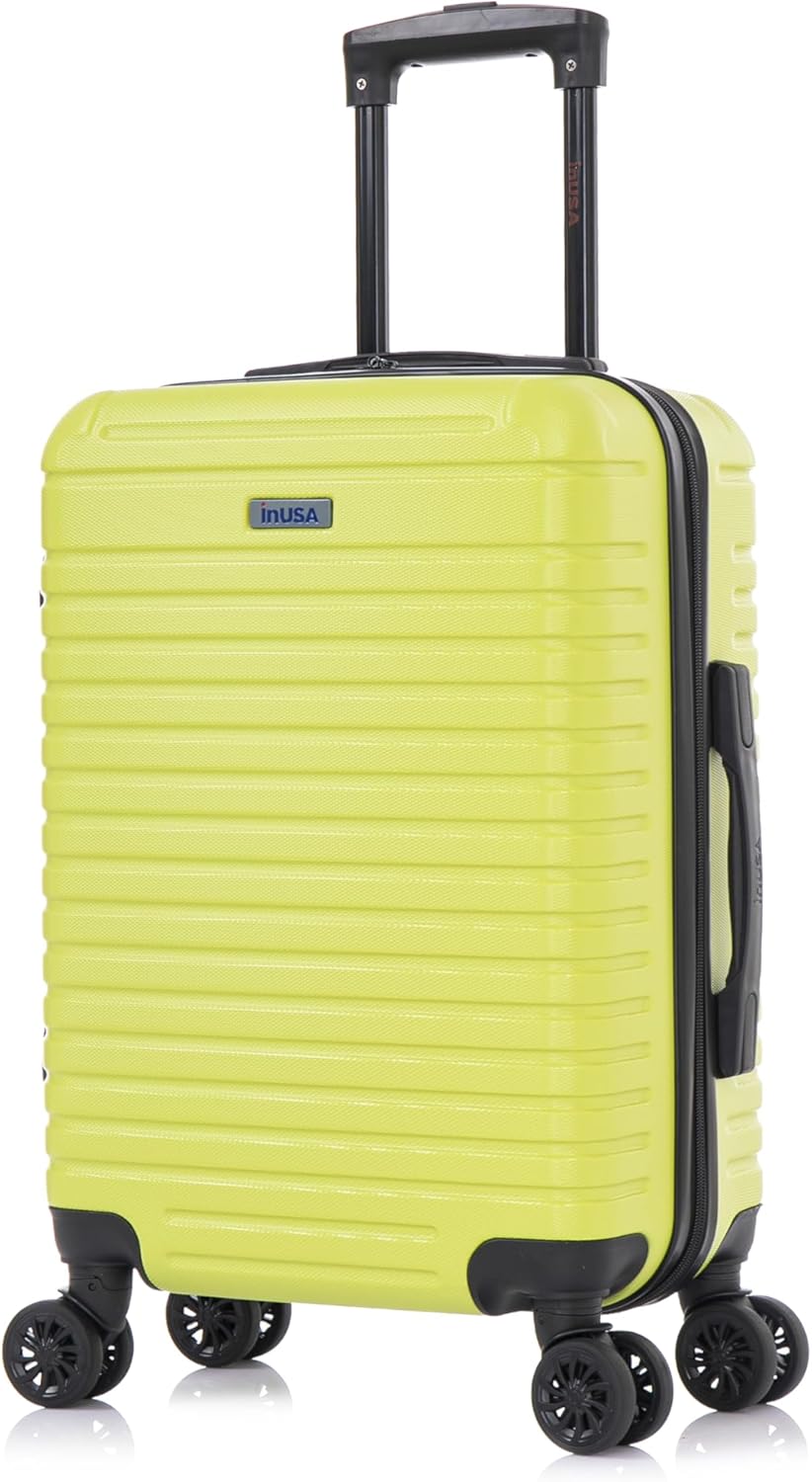 DEEP Luggage with GEL Handle | Spacious Traveling Suitcases, Travel Suitcase with Dual Spinner Wheels and Studs | 20 Inch Carry On Hardside Luggage | Blue