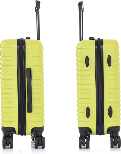 DEEP Luggage with GEL Handle | Spacious Traveling Suitcases, Travel Suitcase with Dual Spinner Wheels and Studs | 20 Inch Carry On Hardside Luggage | Blue