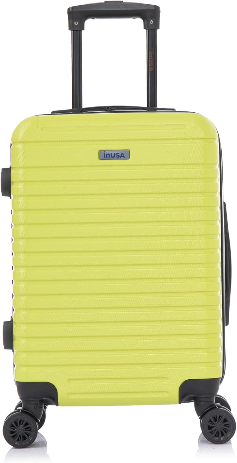 DEEP Luggage with GEL Handle | Spacious Traveling Suitcases, Travel Suitcase with Dual Spinner Wheels and Studs | 20 Inch Carry On Hardside Luggage | Blue