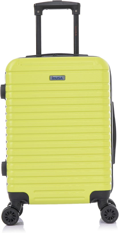 DEEP Luggage with GEL Handle | Spacious Traveling Suitcases, Travel Suitcase with Dual Spinner Wheels and Studs | 20 Inch Carry On Hardside Luggage | Blue