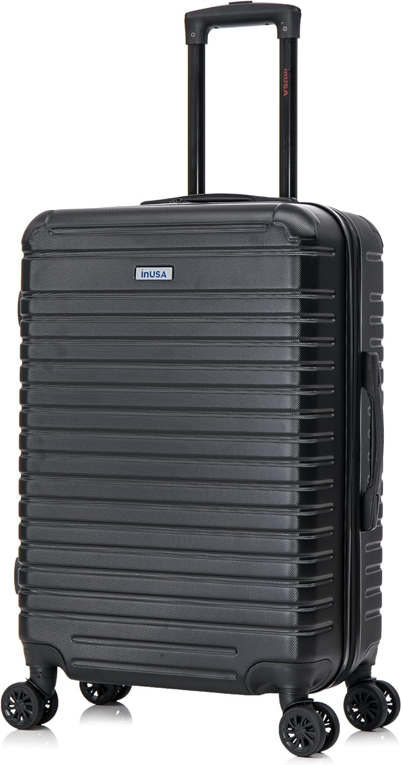 DEEP Luggage with GEL Handle | Spacious Traveling Suitcases, Travel Suitcase with Dual Spinner Wheels and Studs | 20 Inch Carry On Hardside Luggage | Blue