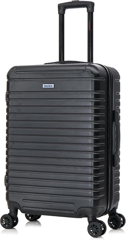 DEEP Luggage with GEL Handle | Spacious Traveling Suitcases, Travel Suitcase with Dual Spinner Wheels and Studs | 20 Inch Carry On Hardside Luggage | Blue