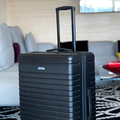 DEEP Luggage with GEL Handle | Spacious Traveling Suitcases, Travel Suitcase with Dual Spinner Wheels and Studs | 20 Inch Carry On Hardside Luggage | Blue