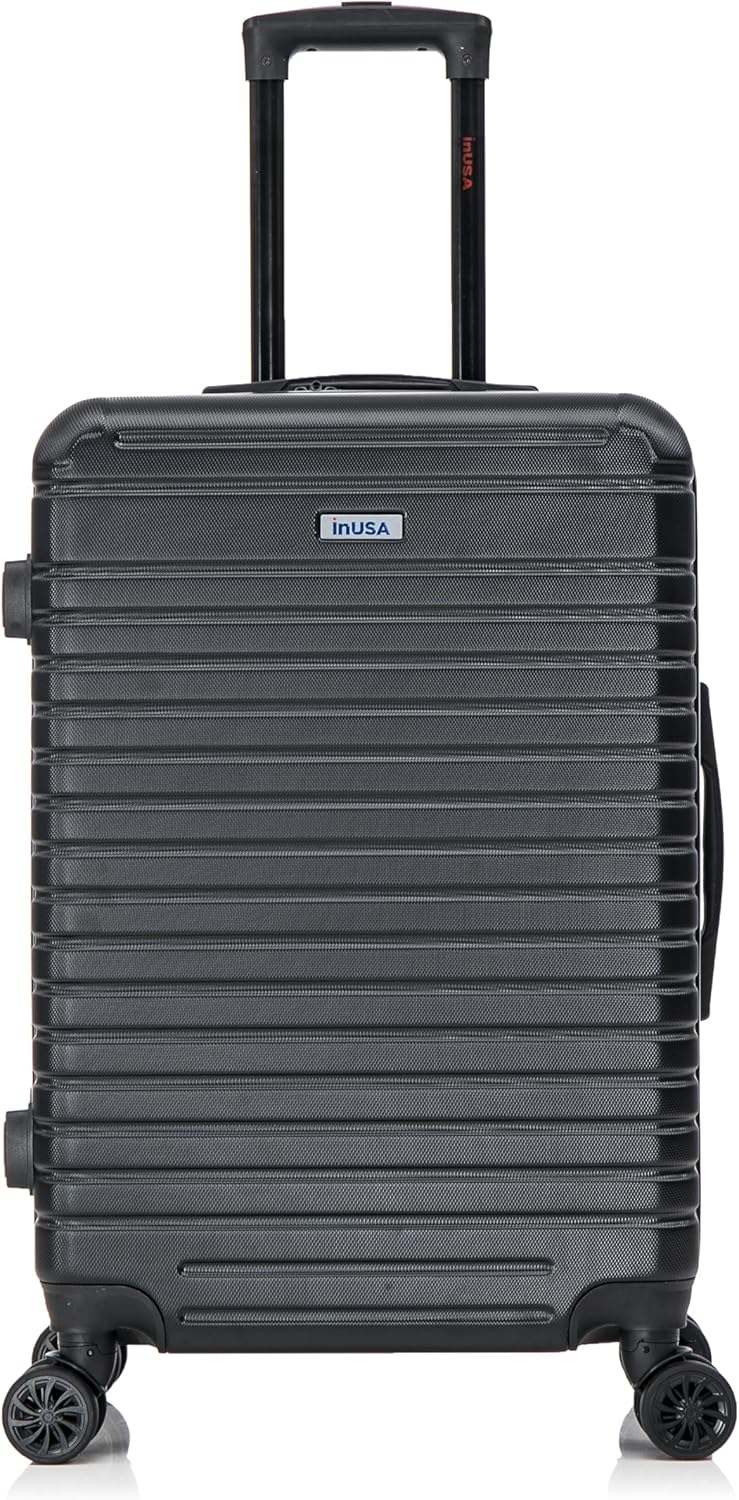 DEEP Luggage with GEL Handle | Spacious Traveling Suitcases, Travel Suitcase with Dual Spinner Wheels and Studs | 20 Inch Carry On Hardside Luggage | Blue
