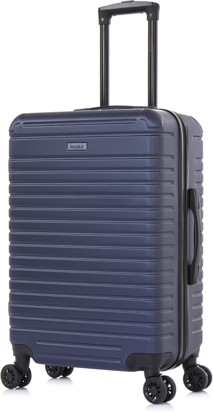 DEEP Luggage with GEL Handle | Spacious Traveling Suitcases, Travel Suitcase with Dual Spinner Wheels and Studs | 20 Inch Carry On Hardside Luggage | Blue