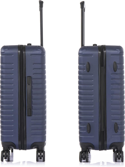 DEEP Luggage with GEL Handle | Spacious Traveling Suitcases, Travel Suitcase with Dual Spinner Wheels and Studs | 20 Inch Carry On Hardside Luggage | Blue