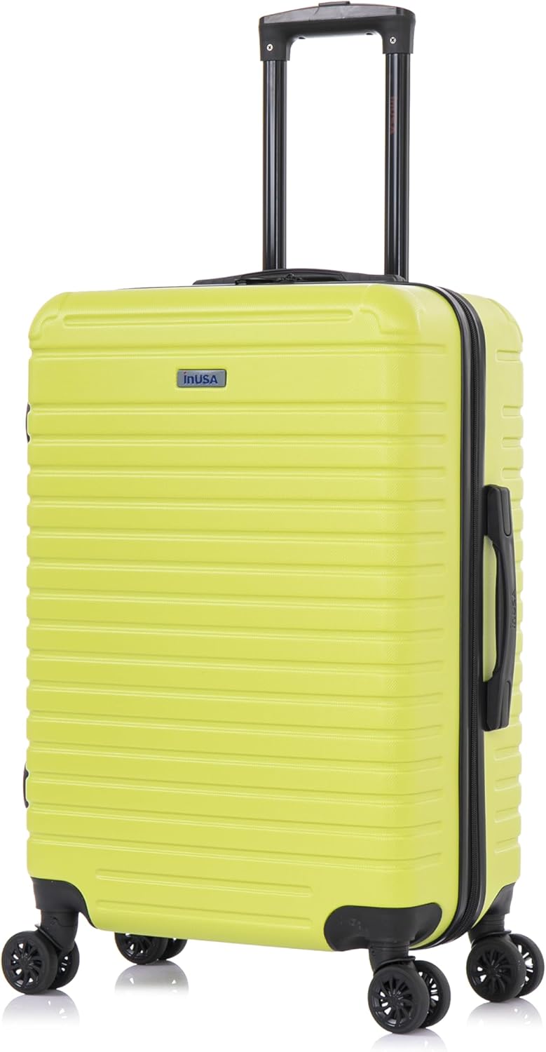 DEEP Luggage with GEL Handle | Spacious Traveling Suitcases, Travel Suitcase with Dual Spinner Wheels and Studs | 20 Inch Carry On Hardside Luggage | Blue