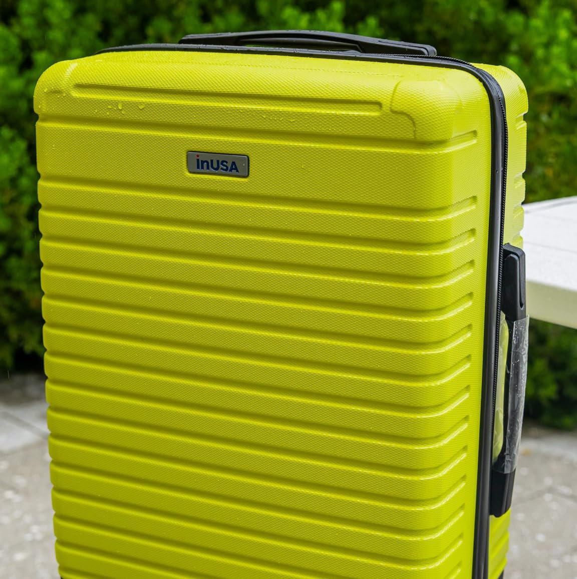 DEEP Luggage with GEL Handle | Spacious Traveling Suitcases, Travel Suitcase with Dual Spinner Wheels and Studs | 20 Inch Carry On Hardside Luggage | Blue