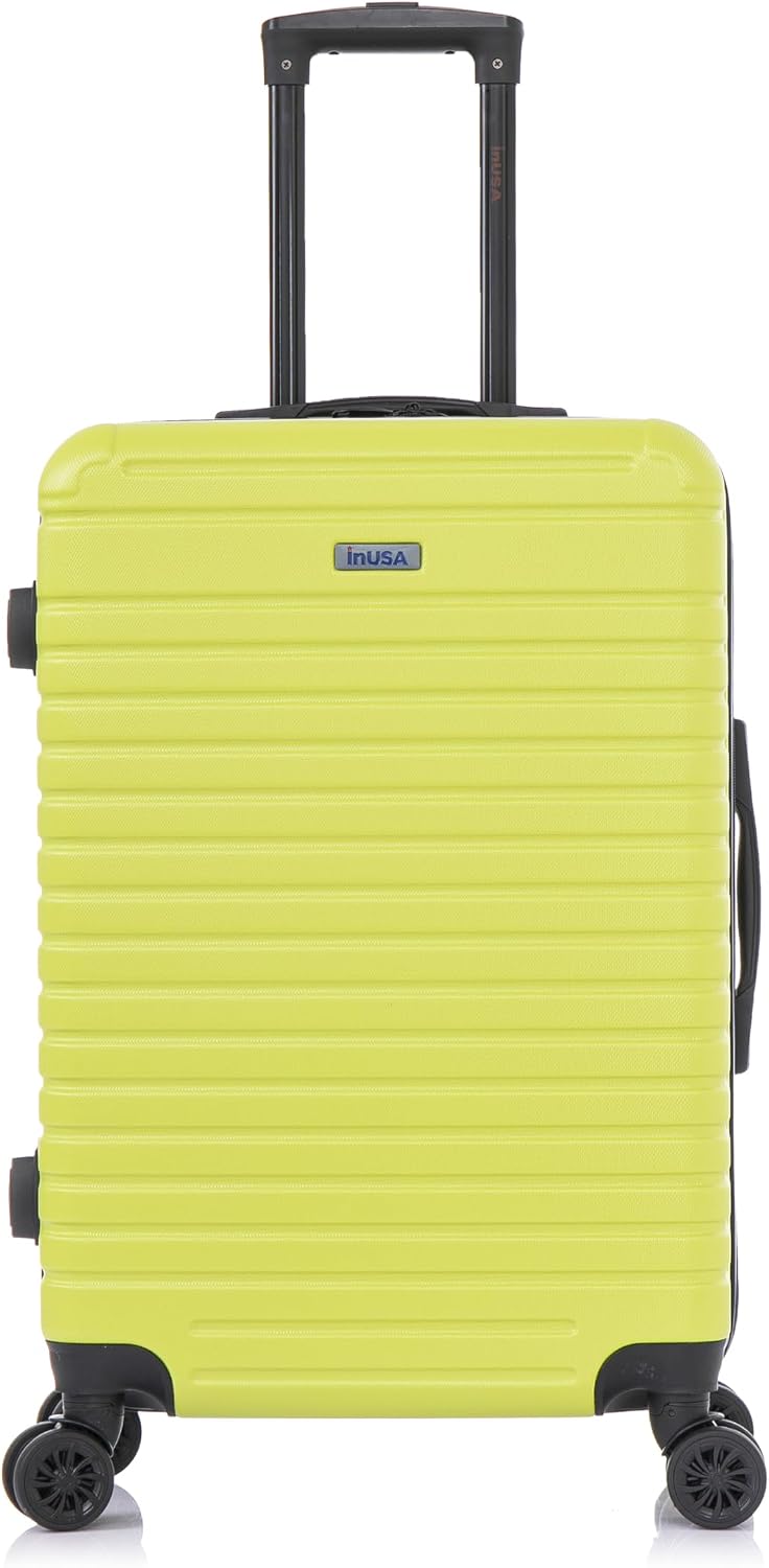 DEEP Luggage with GEL Handle | Spacious Traveling Suitcases, Travel Suitcase with Dual Spinner Wheels and Studs | 20 Inch Carry On Hardside Luggage | Blue