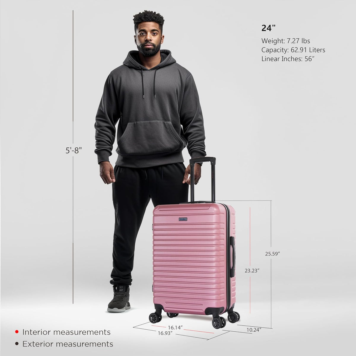 DEEP Luggage with GEL Handle | Spacious Traveling Suitcases, Travel Suitcase with Dual Spinner Wheels and Studs | 20 Inch Carry On Hardside Luggage | Blue