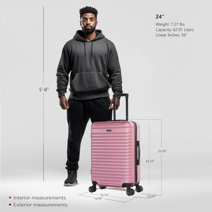 DEEP Luggage with GEL Handle | Spacious Traveling Suitcases, Travel Suitcase with Dual Spinner Wheels and Studs | 20 Inch Carry On Hardside Luggage | Blue