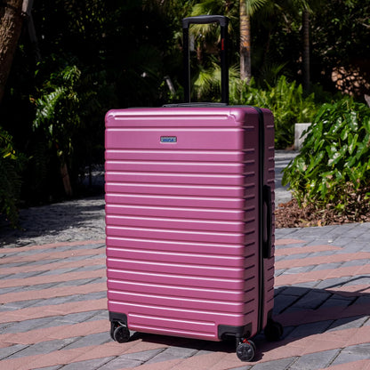 DEEP Luggage with GEL Handle | Spacious Traveling Suitcases, Travel Suitcase with Dual Spinner Wheels and Studs | 20 Inch Carry On Hardside Luggage | Blue