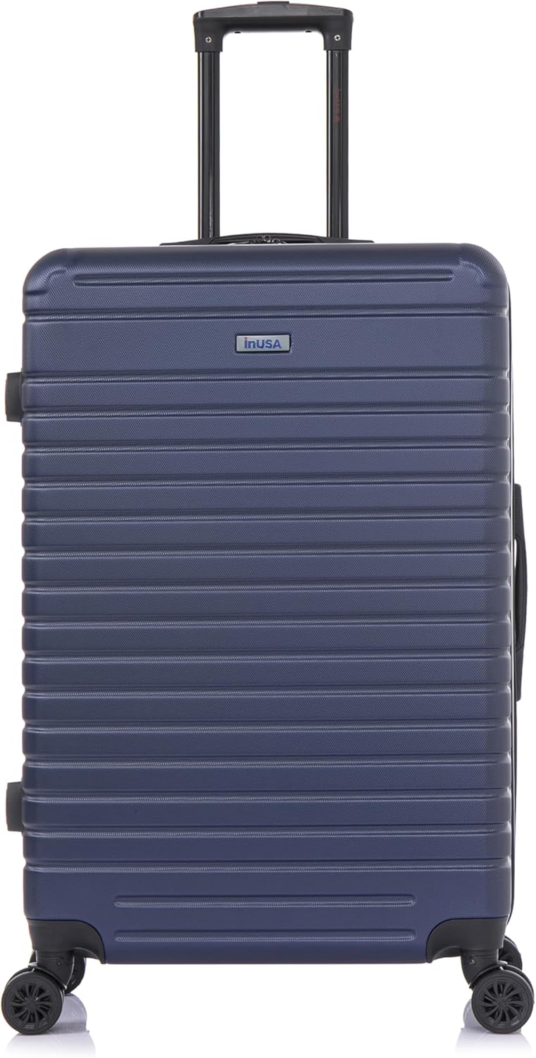 DEEP Luggage with GEL Handle | Spacious Traveling Suitcases, Travel Suitcase with Dual Spinner Wheels and Studs | 20 Inch Carry On Hardside Luggage | Blue