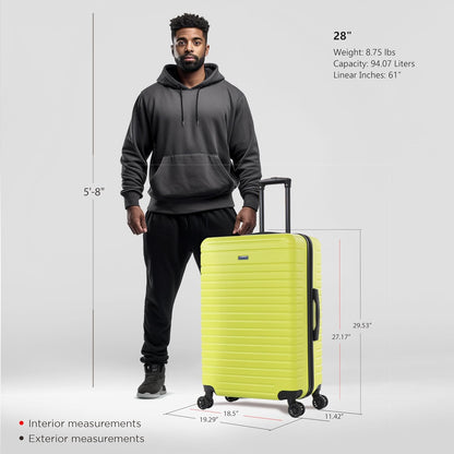 DEEP Luggage with GEL Handle | Spacious Traveling Suitcases, Travel Suitcase with Dual Spinner Wheels and Studs | 20 Inch Carry On Hardside Luggage | Blue