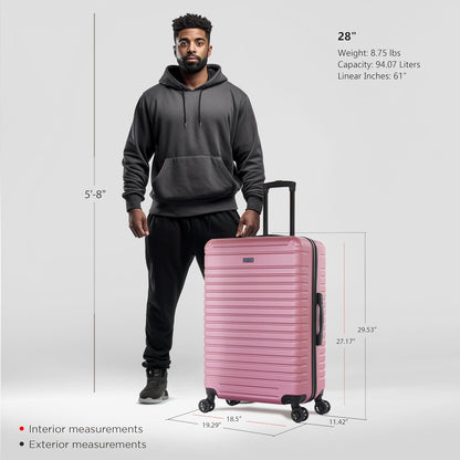 DEEP Luggage with GEL Handle | Spacious Traveling Suitcases, Travel Suitcase with Dual Spinner Wheels and Studs | 20 Inch Carry On Hardside Luggage | Blue