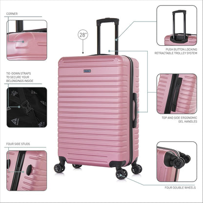 DEEP Luggage with GEL Handle | Spacious Traveling Suitcases, Travel Suitcase with Dual Spinner Wheels and Studs | 20 Inch Carry On Hardside Luggage | Blue