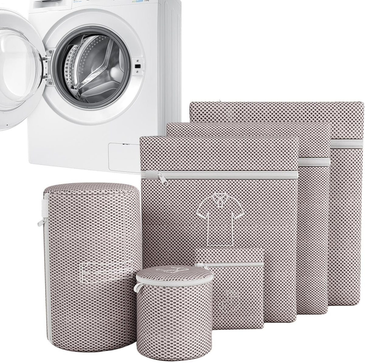 Mesh Laundry Bags, Anti-Knot Bra Sack,with Zipper Machine Washable Anti-Deformation Laundry Mesh Wash Bags - for Outerwear Skirt T-Shirt Sock Pant Travel Dorm
