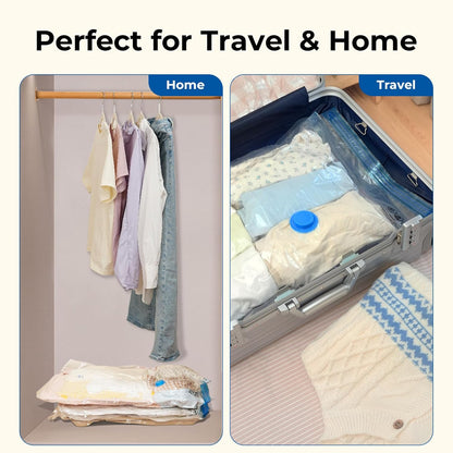 Vacuum Storage Bags for Travel with Rechargeable Wireless Pump, Vacuum Seal Bags for Clothes and Travel, Space Saver Bags in Carry-On Sizes, Perfect for Luggage and Suitcases, 12 Combo