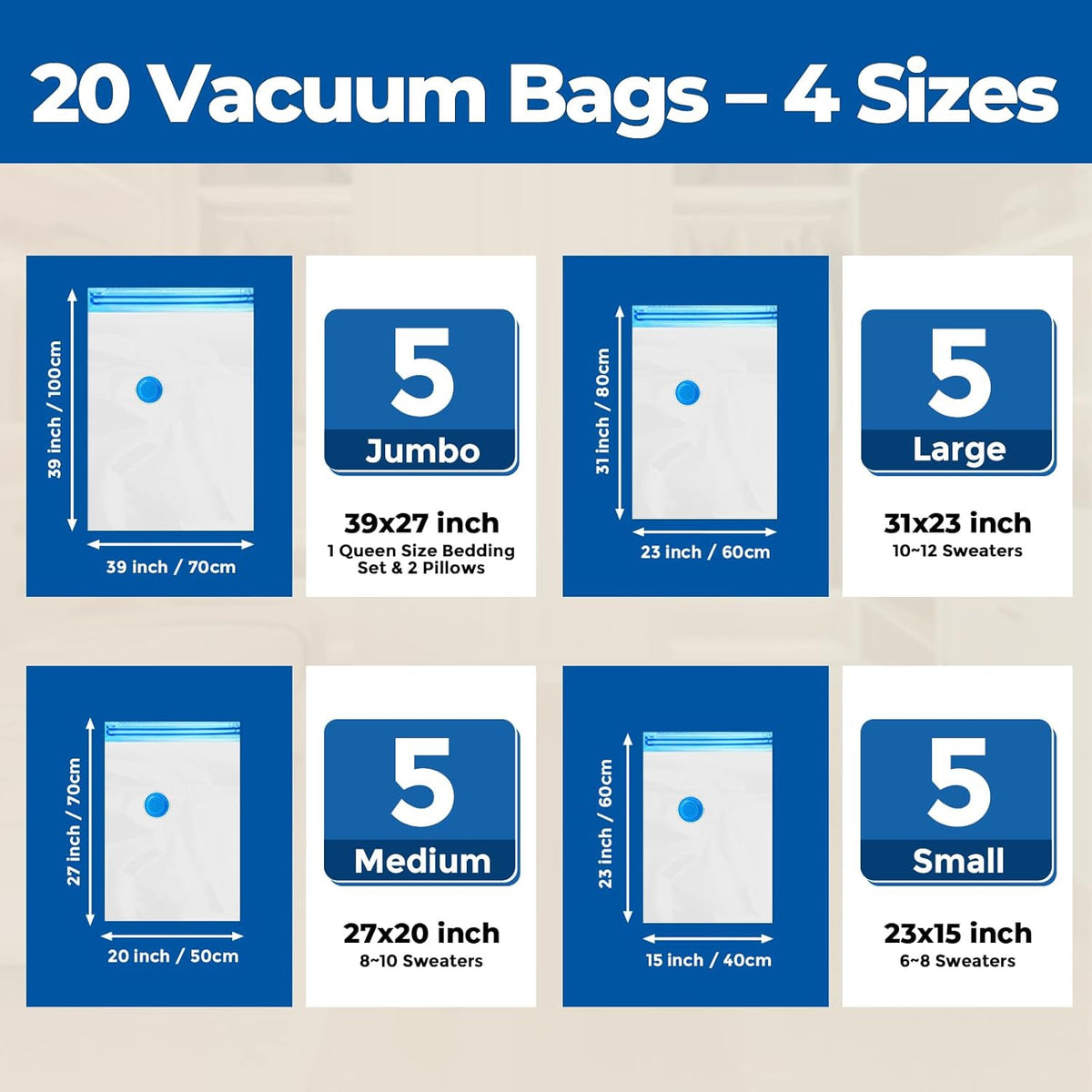 Vacuum Storage Bags for Travel with Rechargeable Wireless Pump, Vacuum Seal Bags for Clothes and Travel, Space Saver Bags in Carry-On Sizes, Perfect for Luggage and Suitcases, 12 Combo