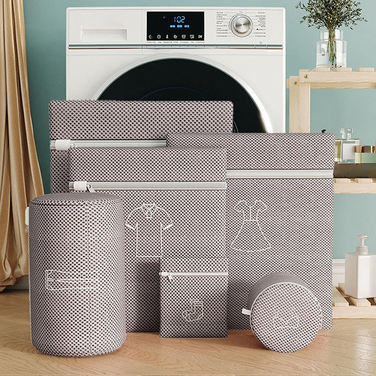 Mesh Washing Bags for Laundry, Thicken Anti-Knot Bra Organizer | with Zipper Machine Washable Anti-Deformation Laundry Mesh Wash Bags | for Outerwear Skirt T-Shirt Sock Pant Travel Dorm