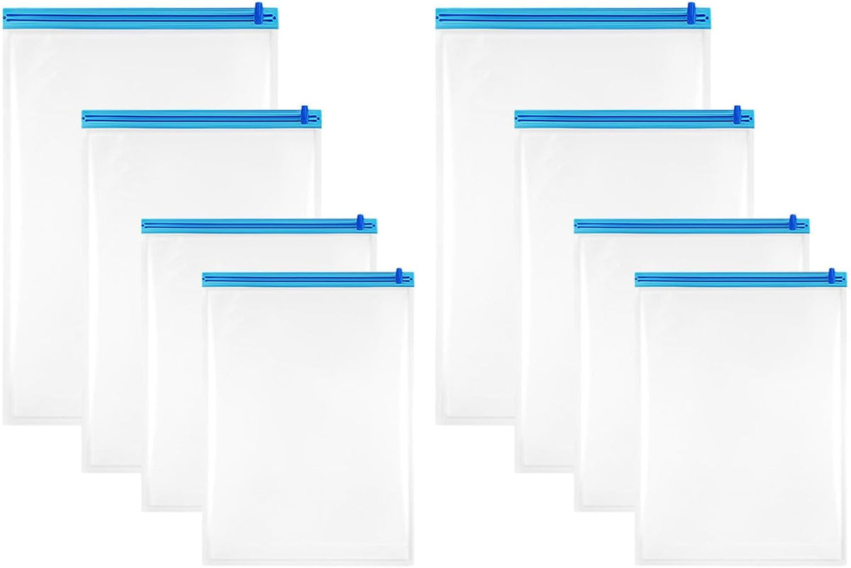 UKCOCO Roll up Compression Storage Bags Made of Pa and Pe 8pcs Reusable Vacuum Packing Bags Space Saving Organizer for Clothes and Bulky Items for Vacations and Business Trips