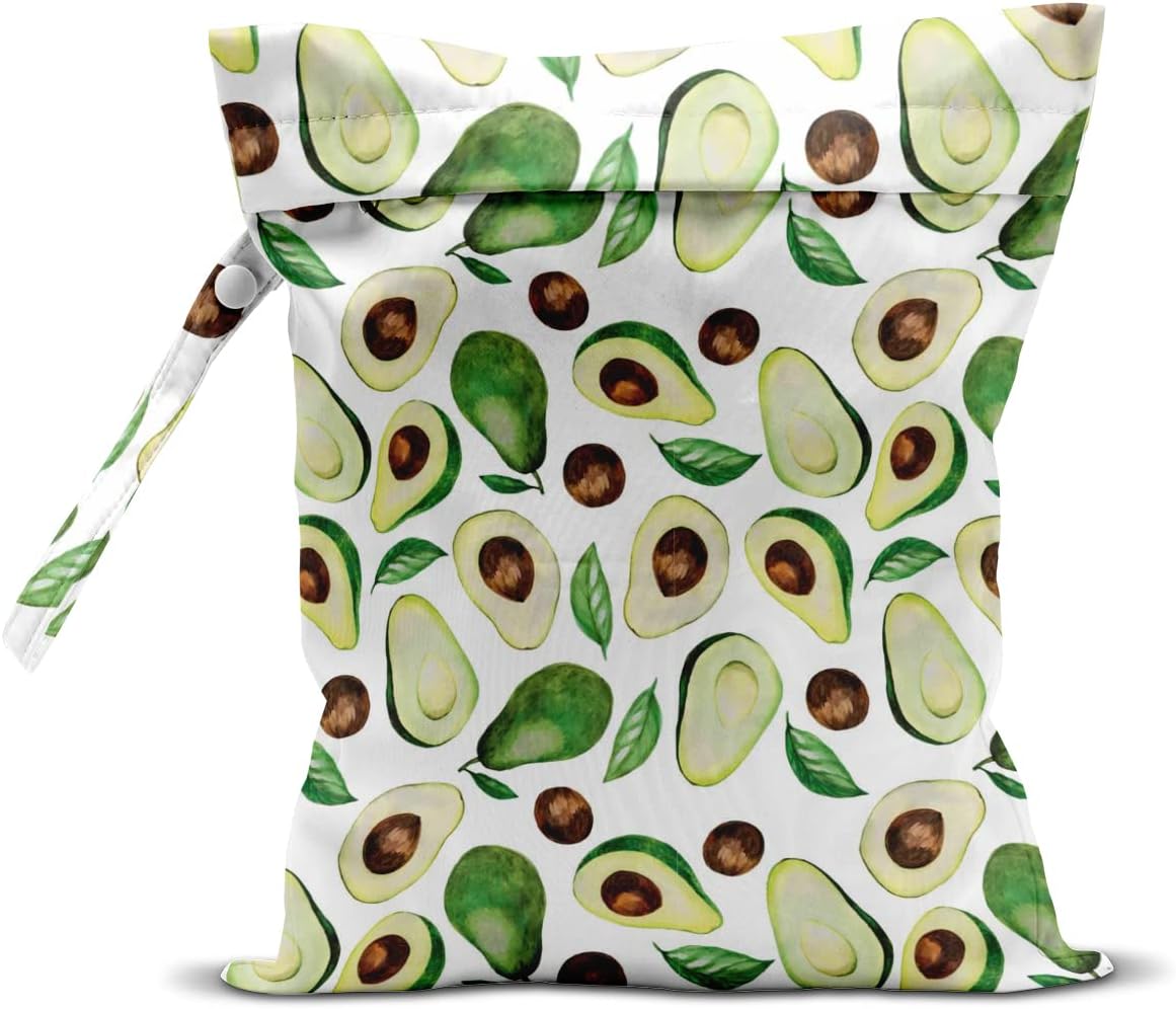 Wet Bag, Wet Dry Bag, Wet Bag for Swimsuit, Travel, Beach, Pool, Diapers, Dirty Yoga Gym Clothes, Makeup Bag, Waterproof Reusable Fruit Decor Orange Strawberry