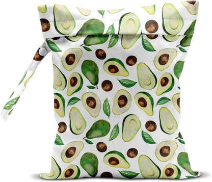 Wet Bag, Wet Dry Bag, Wet Bag for Swimsuit, Travel, Beach, Pool, Diapers, Dirty Yoga Gym Clothes, Makeup Bag, Waterproof Reusable Fruit Decor Orange Strawberry