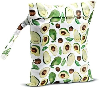 Wet Bag, Wet Dry Bag, Wet Bag for Swimsuit, Travel, Beach, Pool, Diapers, Dirty Yoga Gym Clothes, Makeup Bag, Waterproof Reusable Fruit Decor Orange Strawberry