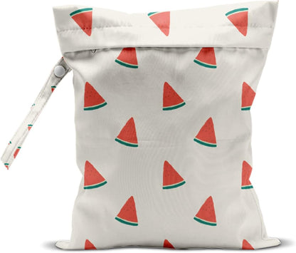 Wet Bag, Wet Dry Bag, Wet Bag for Swimsuit, Travel, Beach, Pool, Diapers, Dirty Yoga Gym Clothes, Makeup Bag, Waterproof Reusable Fruit Decor Orange Strawberry