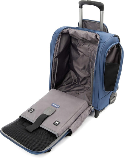 Tourlite Softside Lightweight Rolling Underseat Compact Carry-On Upright 2 Wheel Bag, Men and Women, Black, 15-Inch