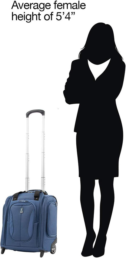 Tourlite Softside Lightweight Rolling Underseat Compact Carry-On Upright 2 Wheel Bag, Men and Women, Black, 15-Inch