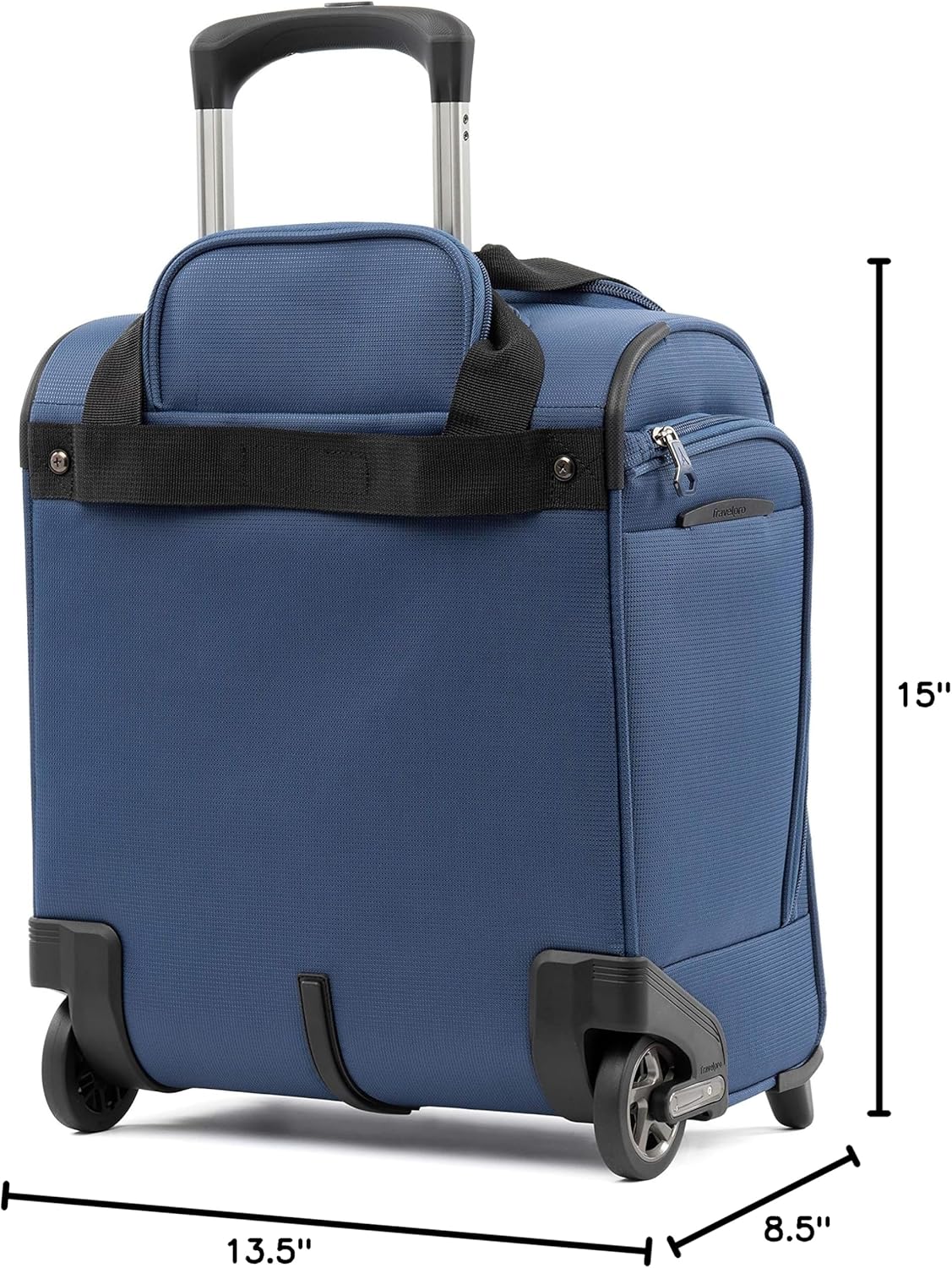 Tourlite Softside Lightweight Rolling Underseat Compact Carry-On Upright 2 Wheel Bag, Men and Women, Black, 15-Inch