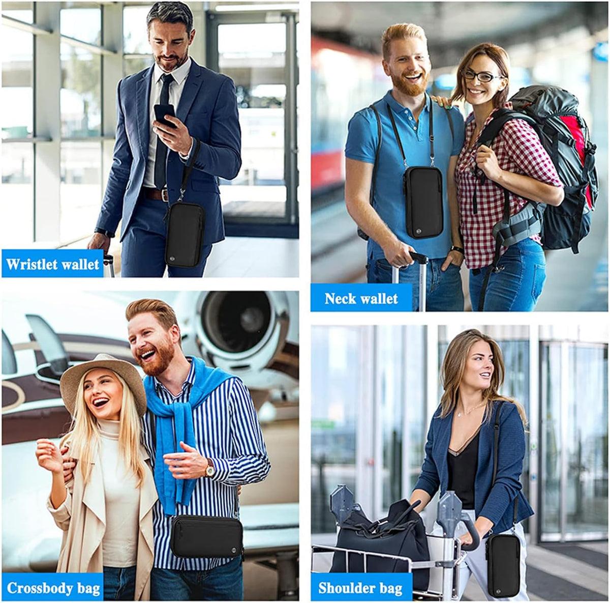 RFID Blocking Family Passport Holder, Multi-functional Travel Document Organizer, for Women, Men, and Families
