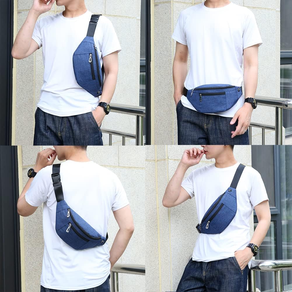 Fanny Pack for Men & Women, Fashion Waterproof Waist Packs with Adjustable Belt, Casual Bag Bum Bags for Travel Sports Running.