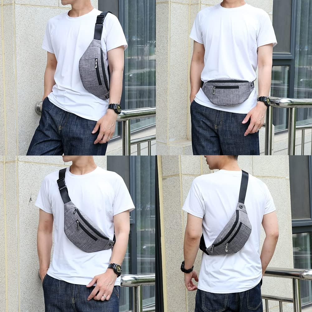 Fanny Pack for Men & Women, Fashion Waterproof Waist Packs with Adjustable Belt, Casual Bag Bum Bags for Travel Sports Running.