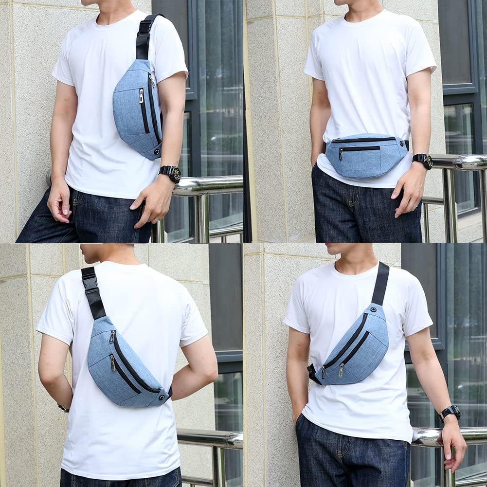 Fanny Pack for Men & Women, Fashion Waterproof Waist Packs with Adjustable Belt, Casual Bag Bum Bags for Travel Sports Running.