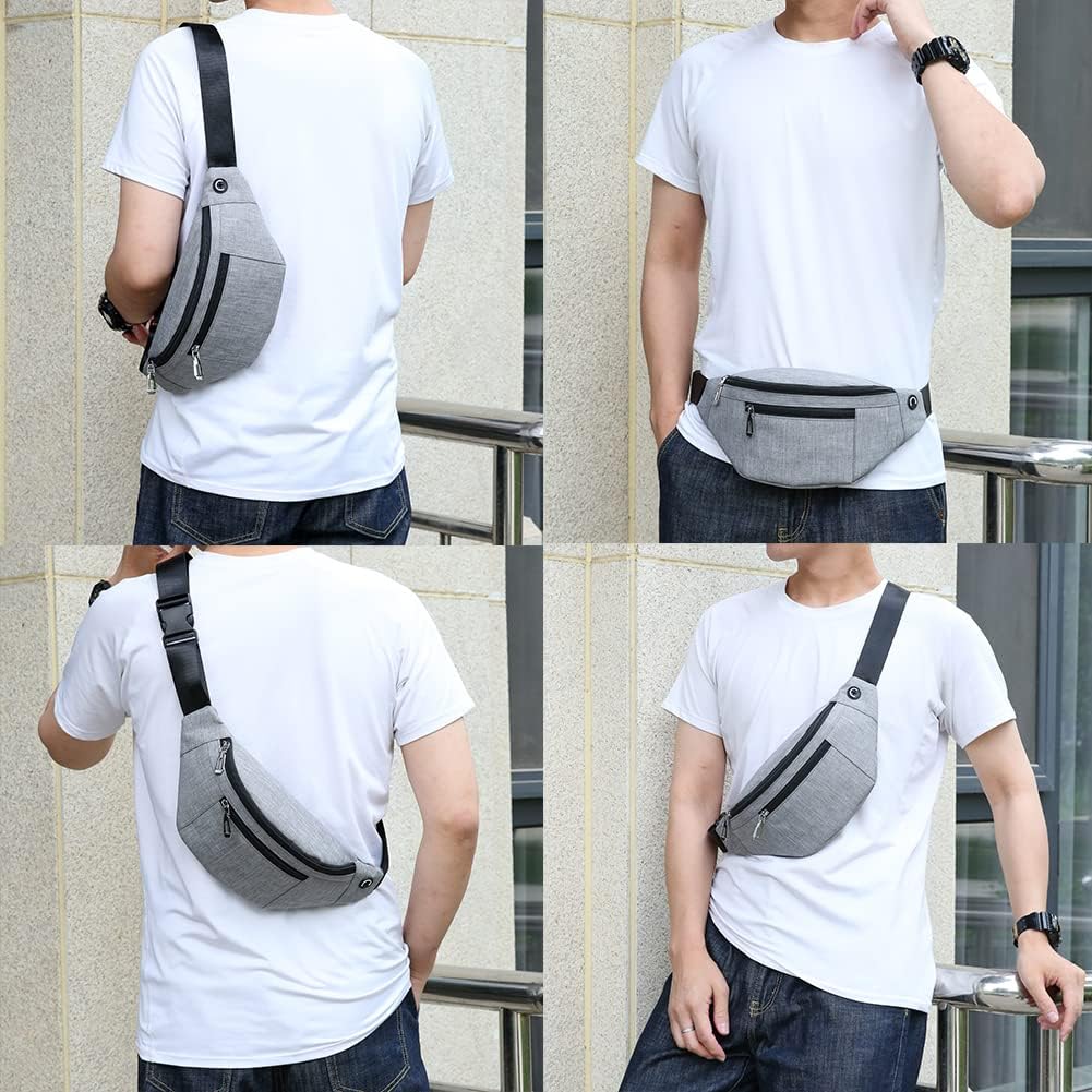 Fanny Pack for Men & Women, Fashion Waterproof Waist Packs with Adjustable Belt, Casual Bag Bum Bags for Travel Sports Running.