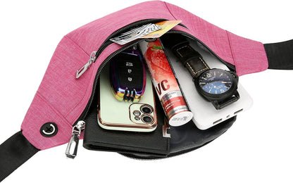 Fanny Pack for Men & Women, Fashion Waterproof Waist Packs with Adjustable Belt, Casual Bag Bum Bags for Travel Sports Running.
