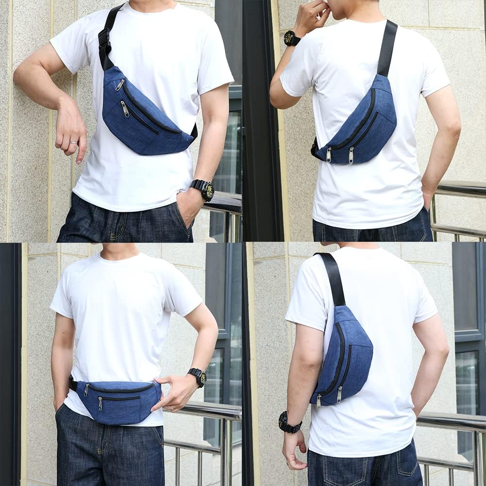 Fanny Pack for Men & Women, Fashion Waterproof Waist Packs with Adjustable Belt, Casual Bag Bum Bags for Travel Sports Running.