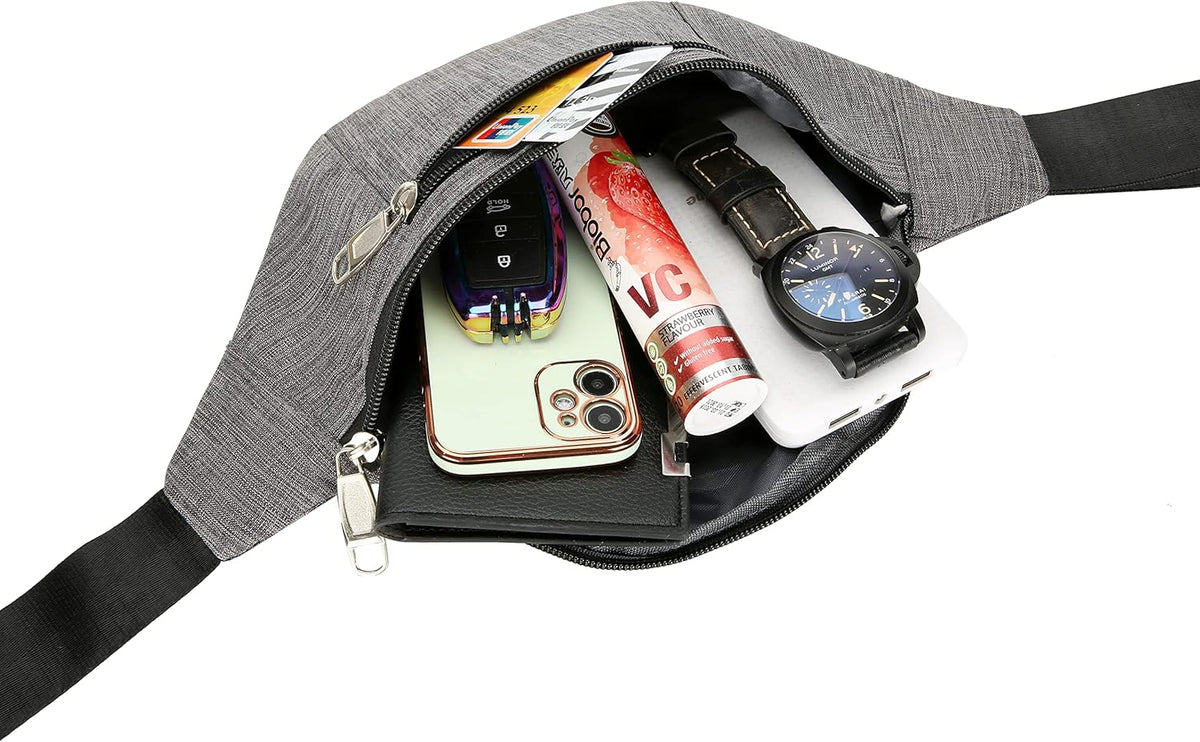 Fanny Pack for Men & Women, Fashion Waterproof Waist Packs with Adjustable Belt, Casual Bag Bum Bags for Travel Sports Running.