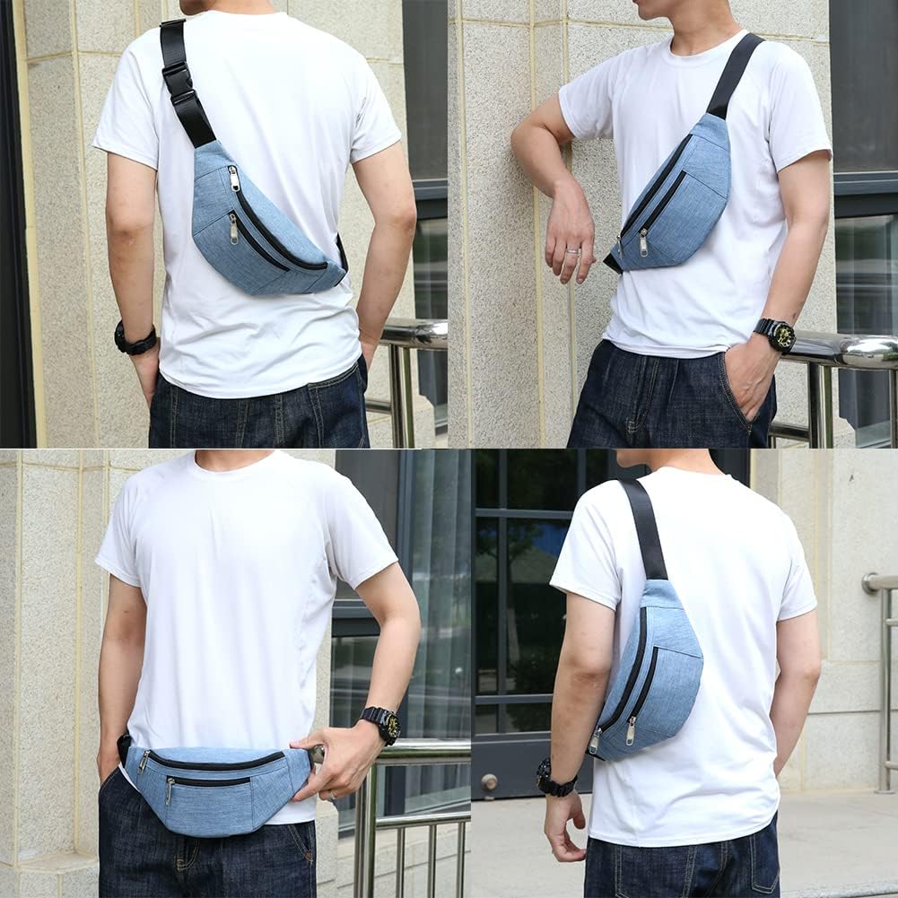 Fanny Pack for Men & Women, Fashion Waterproof Waist Packs with Adjustable Belt, Casual Bag Bum Bags for Travel Sports Running.
